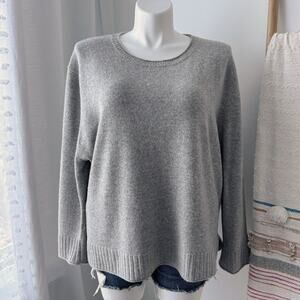 Jenni Kayne Everyday Grey Wool Cashmere Blend Slouchy Pullover Sweater Size 2X